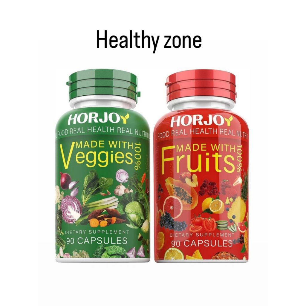 

Horjoy Nature Fruits and Veggies/Vitamins Supplements Dietary Nutritional Balance 90 Fruit and 90 Veggie Capsules
