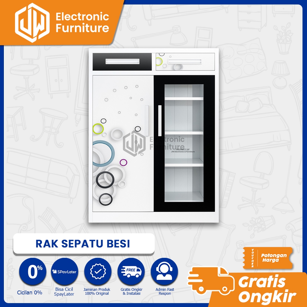 JW - Rak Sepatu Besi / Lemari Sepatu Susun terttutup / Rak Sepatu Besi Tertutup - Pontianak