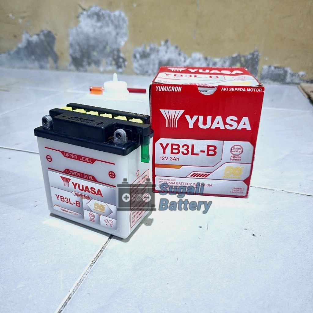 Aki Motor YUASA YB3L-B GM3-3B MTX3L Aki Basah 12volt 3Ah