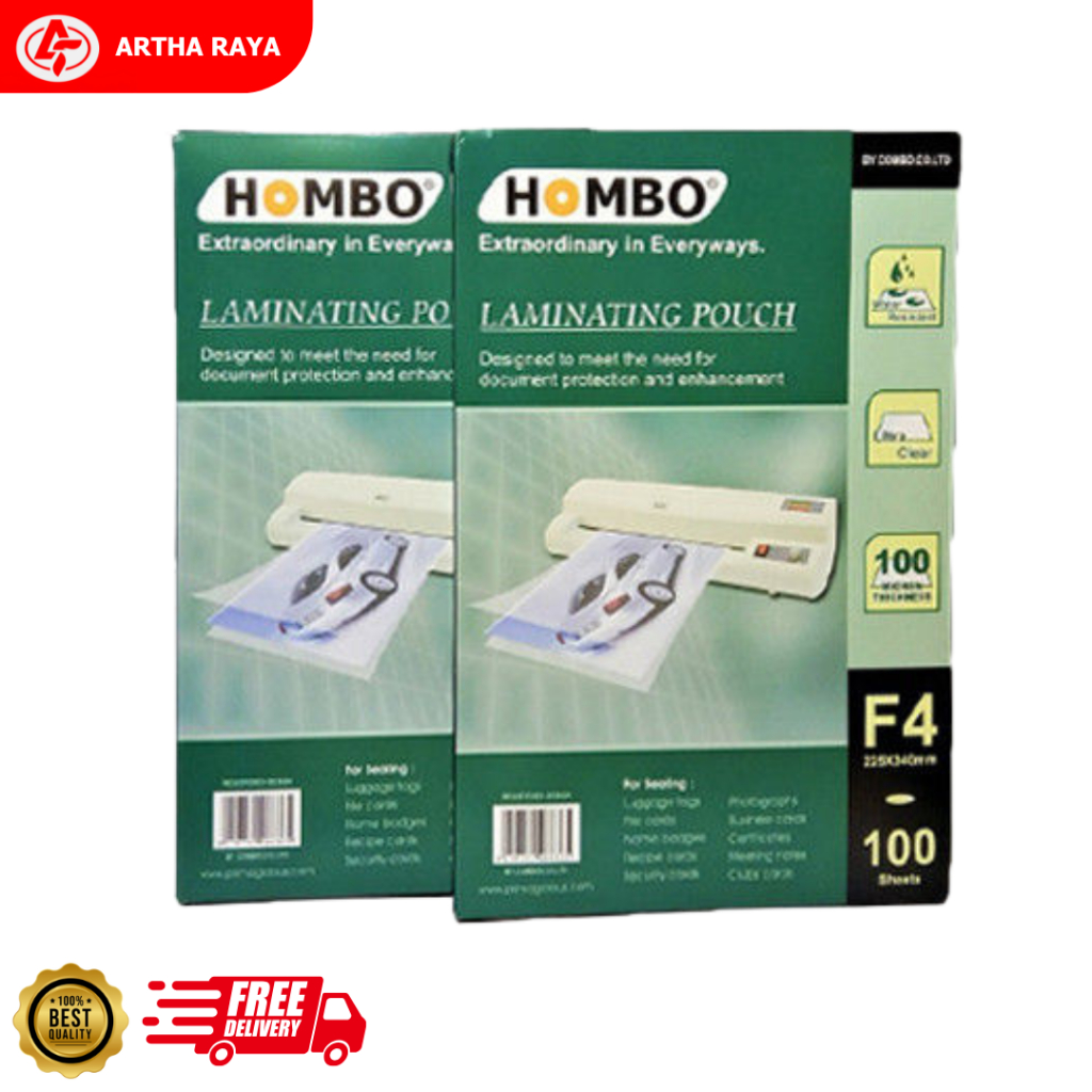 

Laminating Pouch Plastik Laminating F4 HOMBO 100 Micron 1 Pack