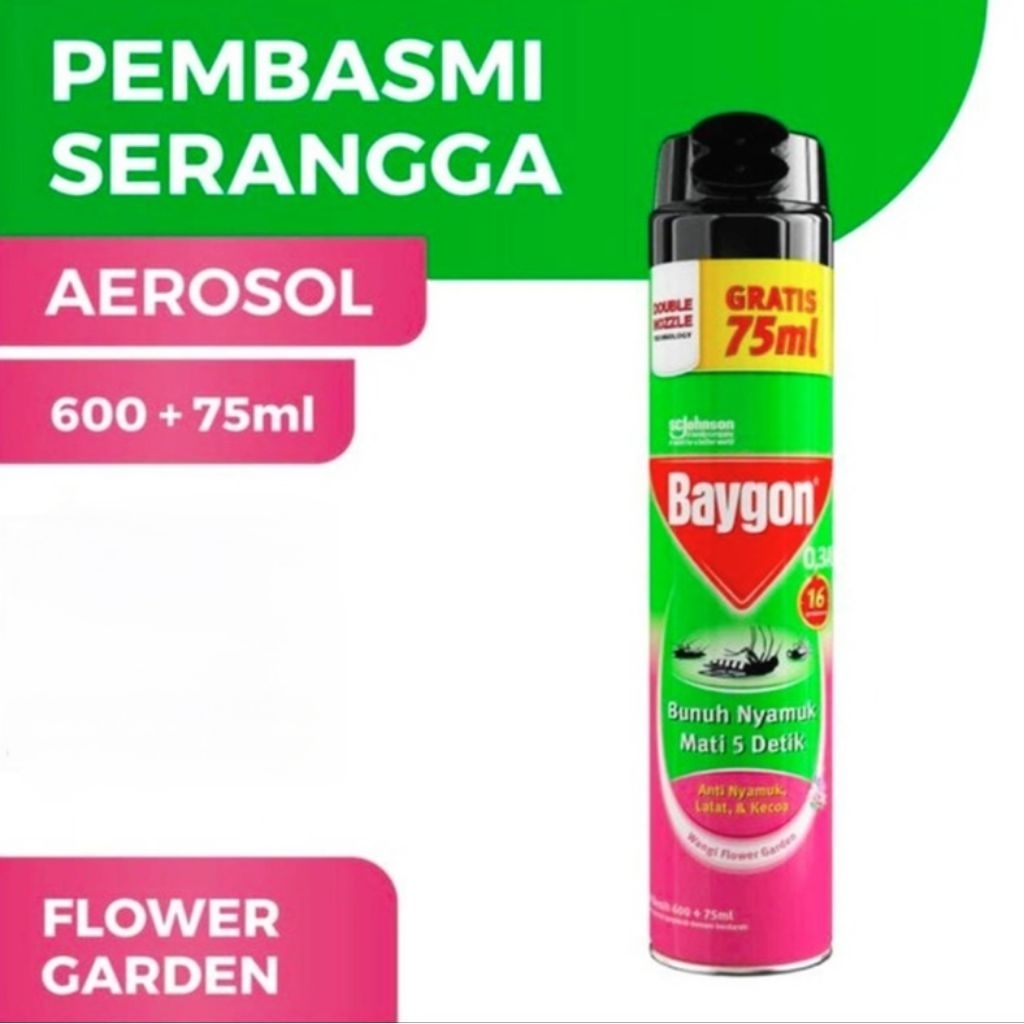 BAYGON 675ML | BAYGON MURAH | BAYGON PROMO| BAYGON FLOWER GARDEN | BAYGON OBAT NYAMUK SPRAY 600+75ML