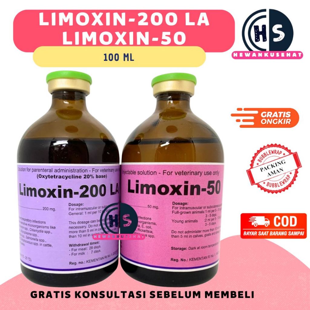LIMOXIN 200 LA 100 ml & LIMOXIN 50 100 ml - HOLLAND