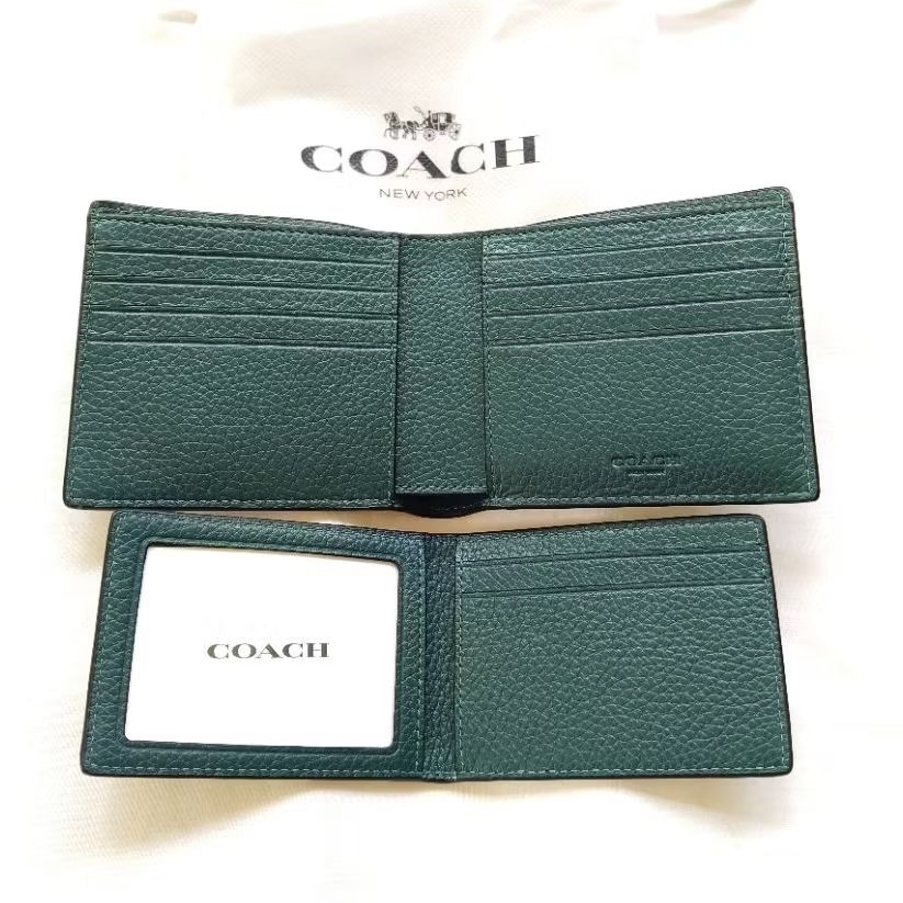Dompet Pria Wallet Coach Original Dark Green