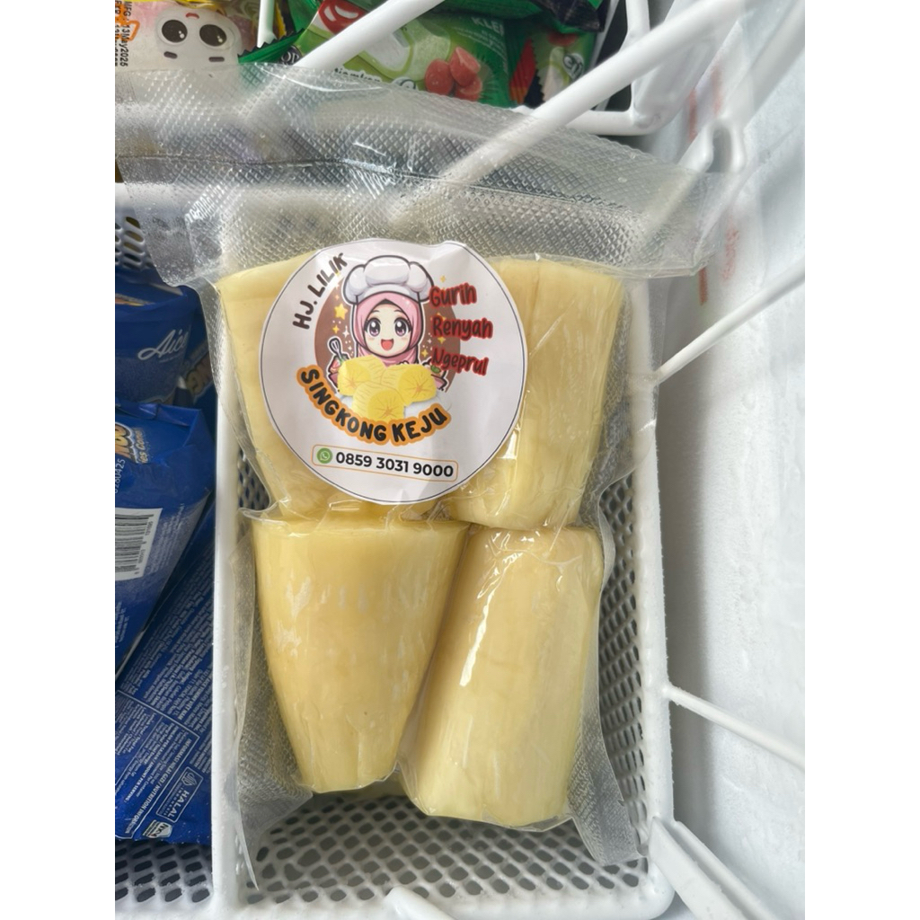 

Singkong Keju Hj .Lilik Gurih Renyah Ngeprul kemasan Vacum higienis pengiriman instan