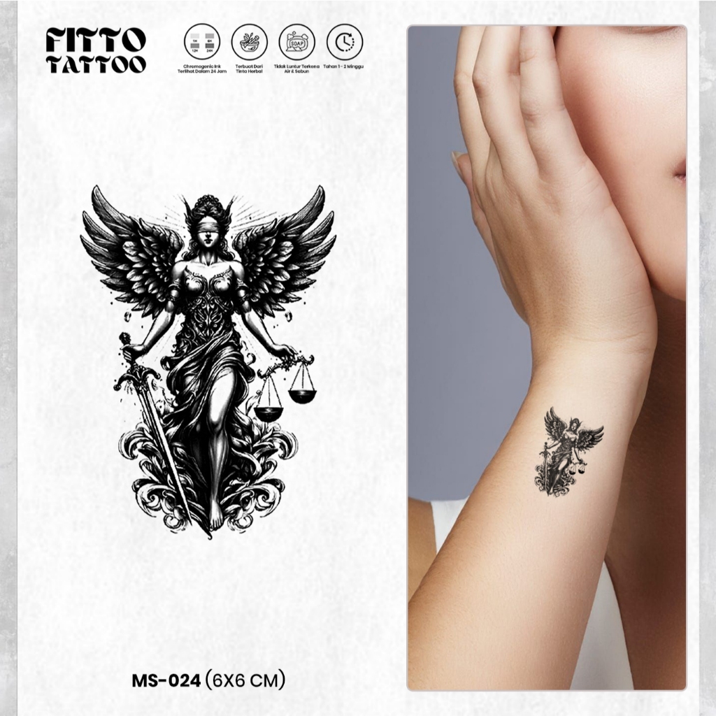 Tato Temporer Fruit Ink Premium Tatto KECIL Sayap Angel Stiker Temporary Semi Permanen Anti Air