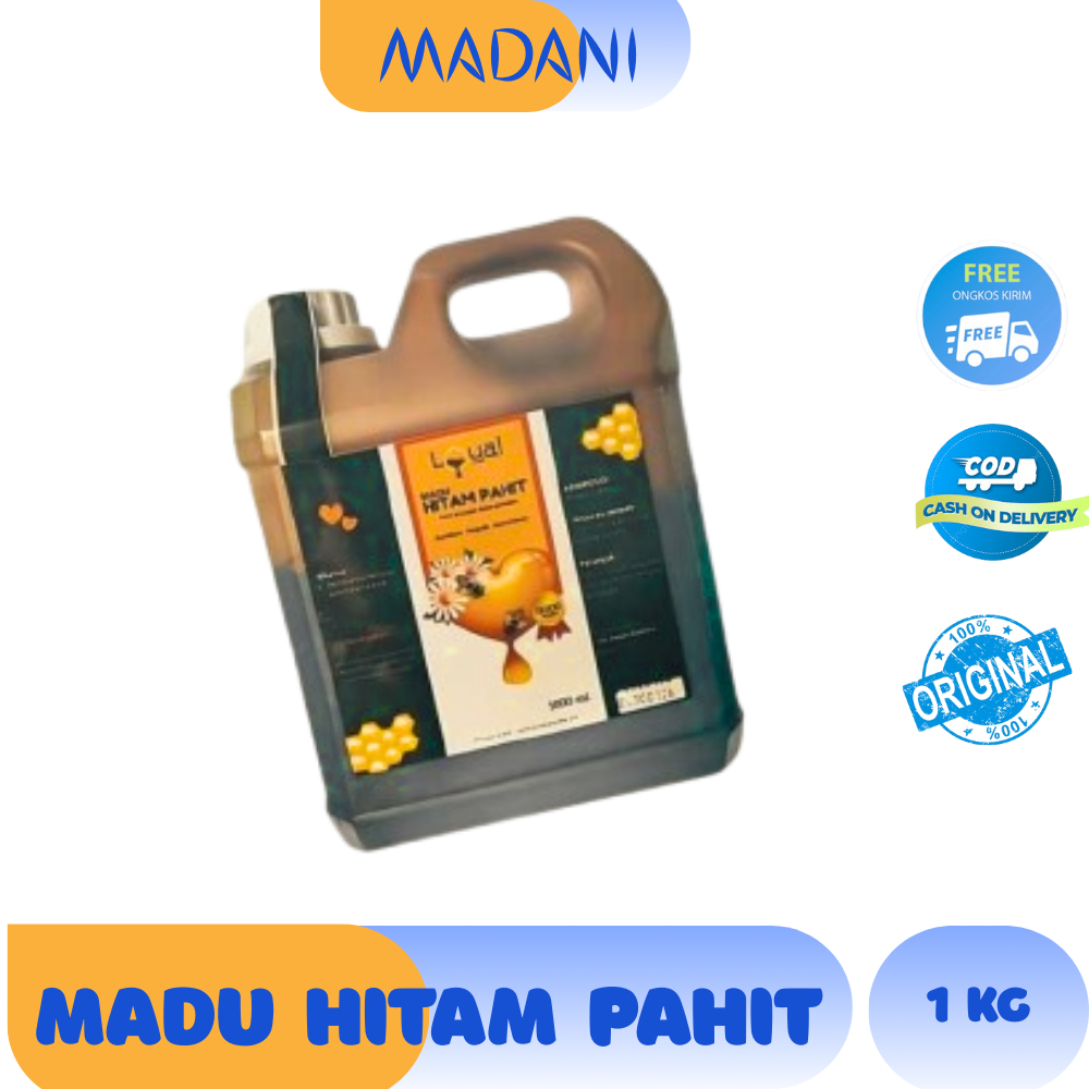 

Madu Hitam Pahit Loyal 1kg - Madu Hitam Pahit Premium plus Sambiloto - Propolis - Daun Insulin