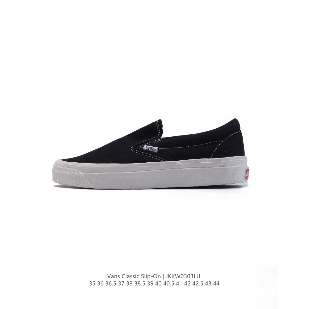 Vans Slip On Vault OG Black White VN0A45JK1WX Sneakers Original Premium Pria Wanita Casual Skate Sho