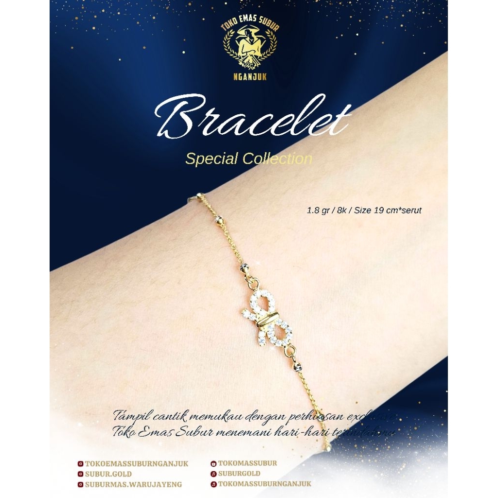 Gelang serut model pita 8k