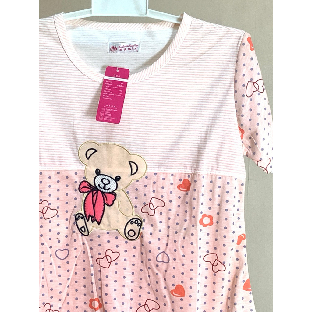 Baju Tidur Set Atasan Bawahan Sleepwear Wanita Baby Doll All Size Sampai ukuran ld 105-110 Gambar Mo