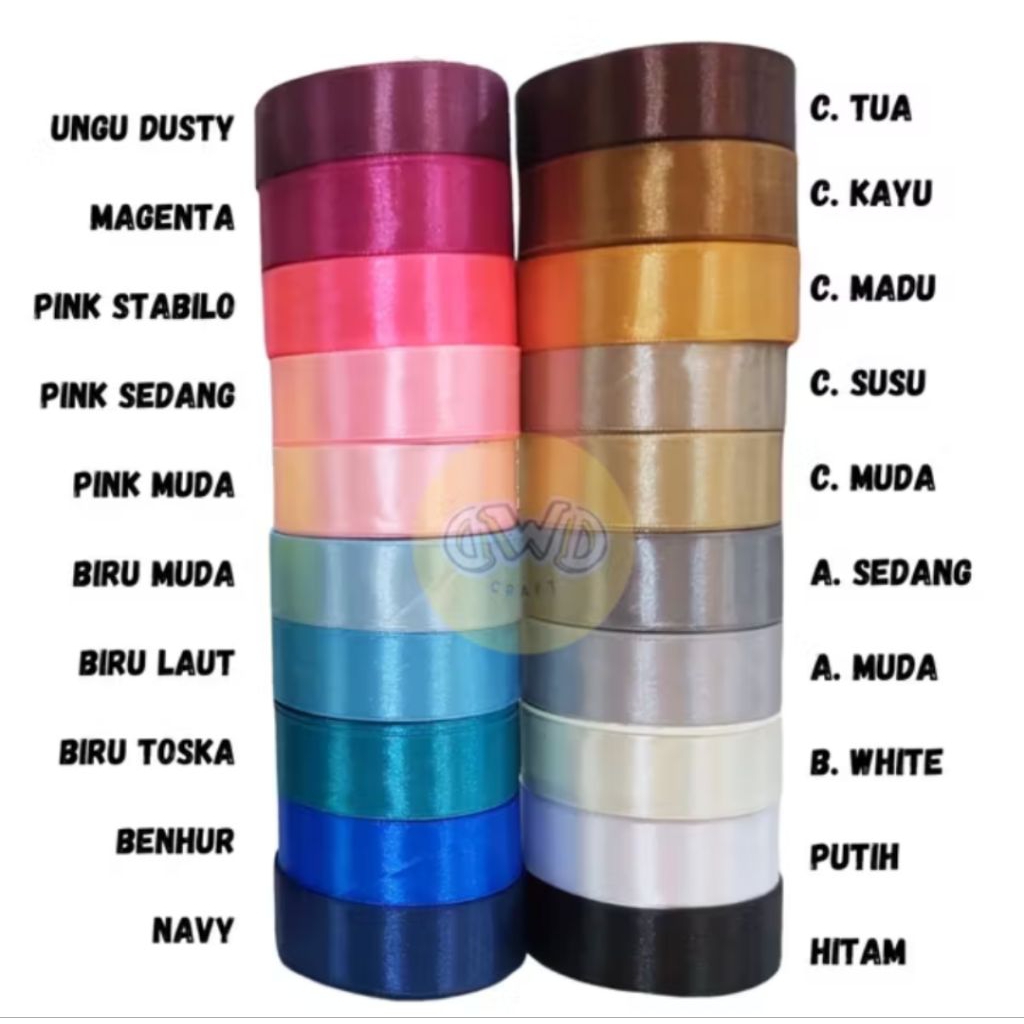 

Pita Satin 1 Inchi | 2,5 cm | Roll