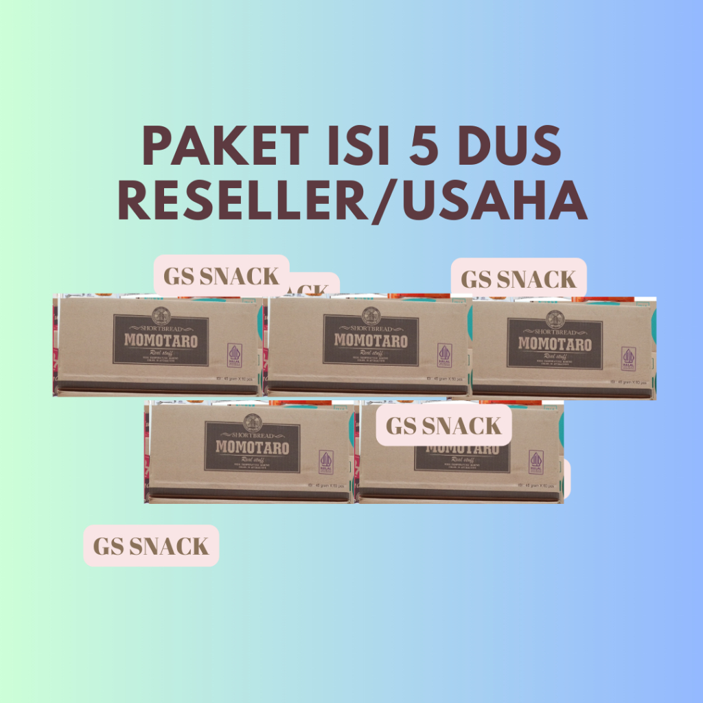 

[ 5 DUS ] PAKET USAHA RESELLER 5 DUS MOMOTARO COOKIES VARIASI LENGKAP AOKA