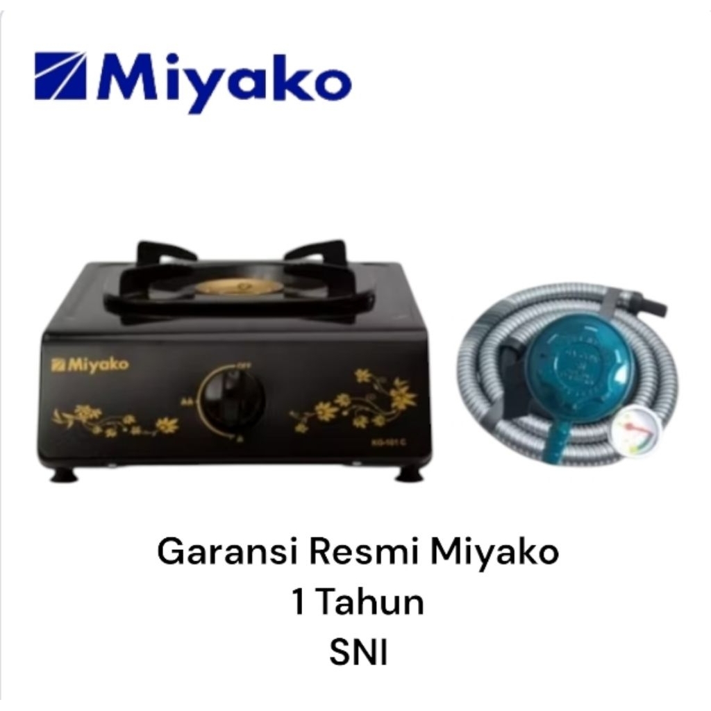 Kompor Gas Miyako 1 Tungku Bonus Selang Gas Regulator Bergaransi Miyako