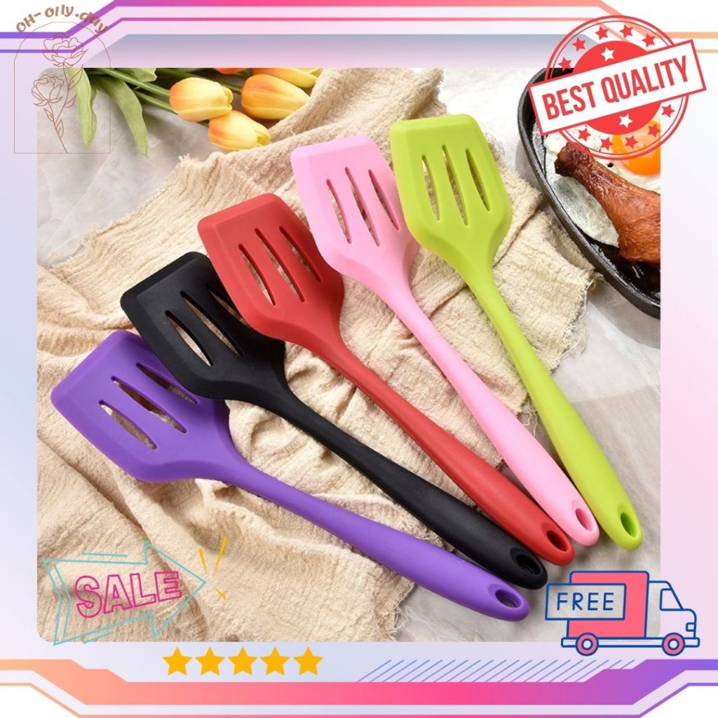 Spatula Silikon Tahan Panas Spatula Silicone Anti Lengket Food Grade / Spatula Penggoreng anti panas