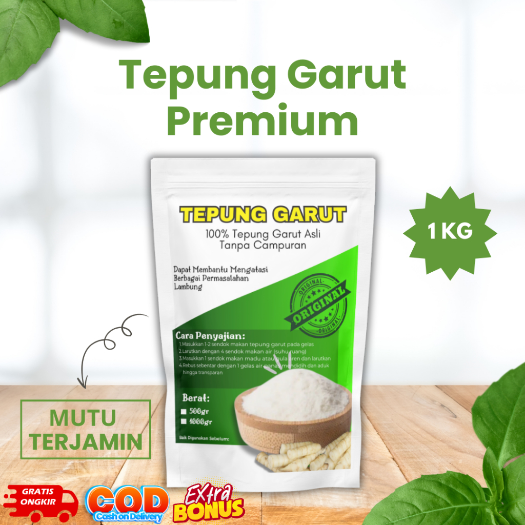 

TEPUNG PATI GARUT PREMIUM 1 KG 1000 GRAM/PATI ASAM LAMBUNG/ANGKRIK/OBAT MAAG