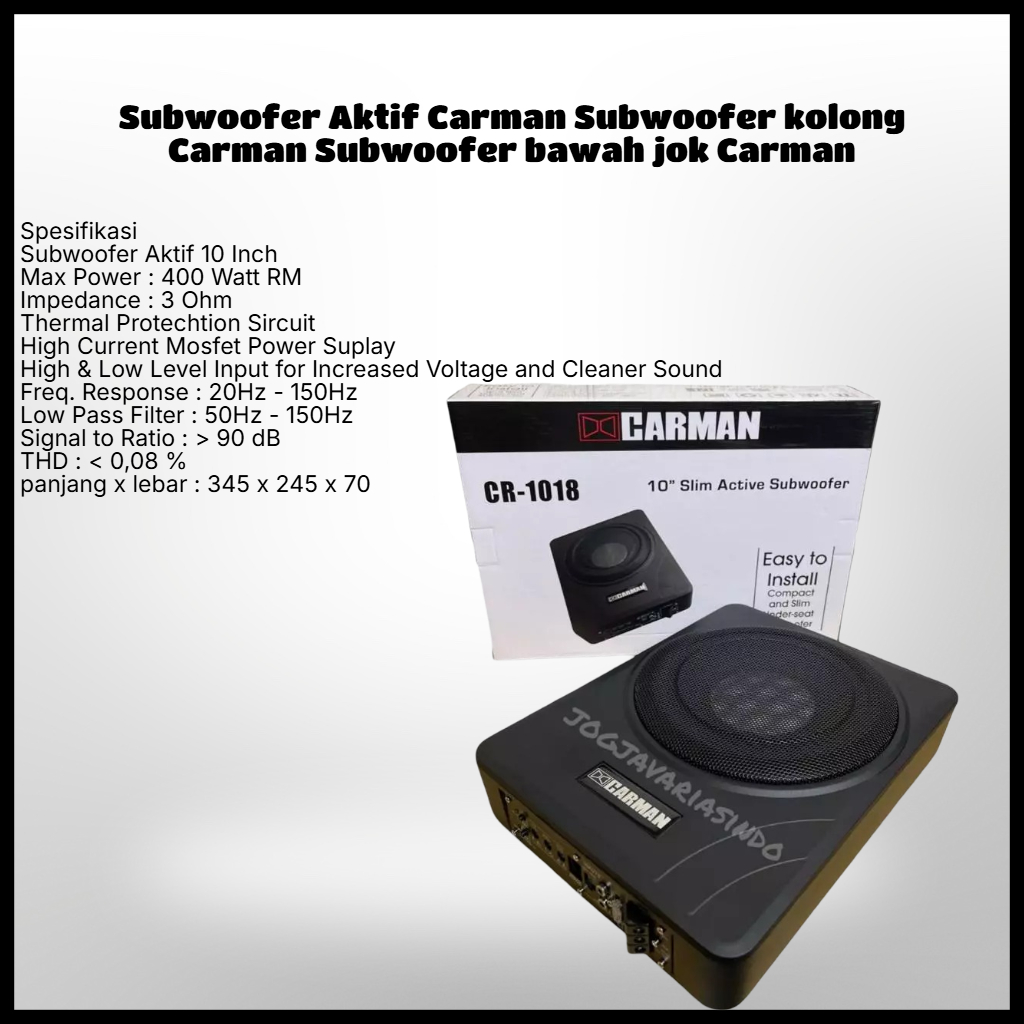Subwoofer Aktif Carman Subwoofer kolong Carman Subwoofer bawah jok Carman