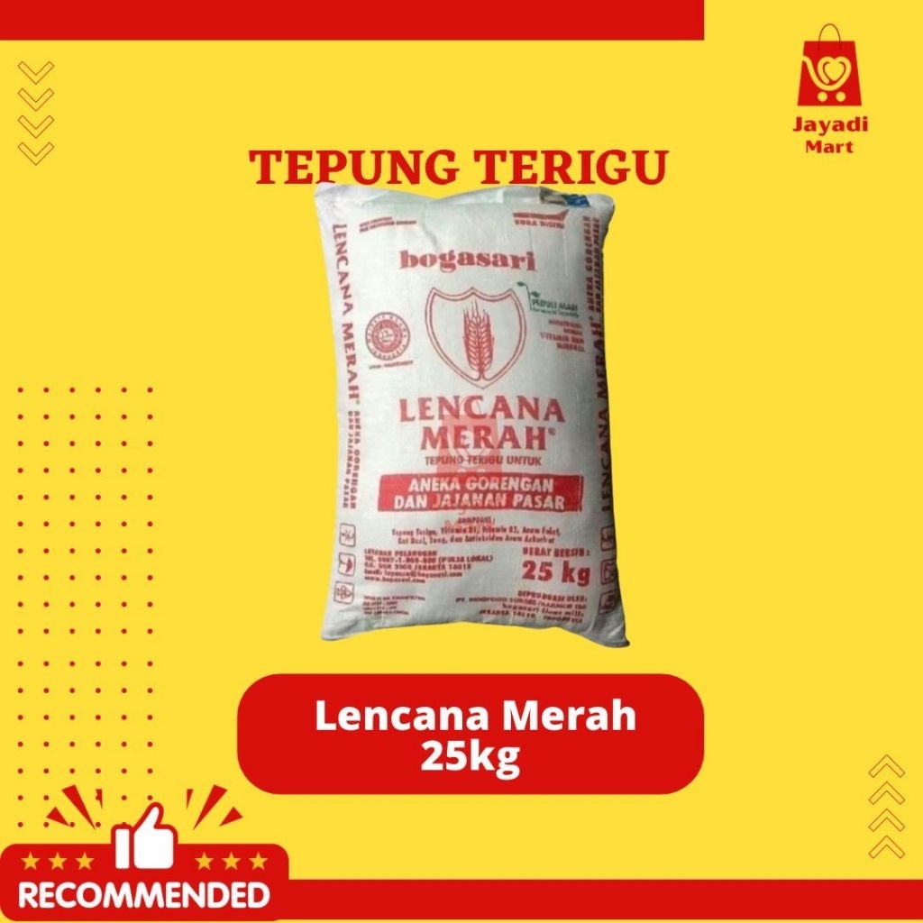 

TEPUNG TERIGU LENCANA MERAH 25KG TEPUNG LM GORENGAN ANEKA KUE