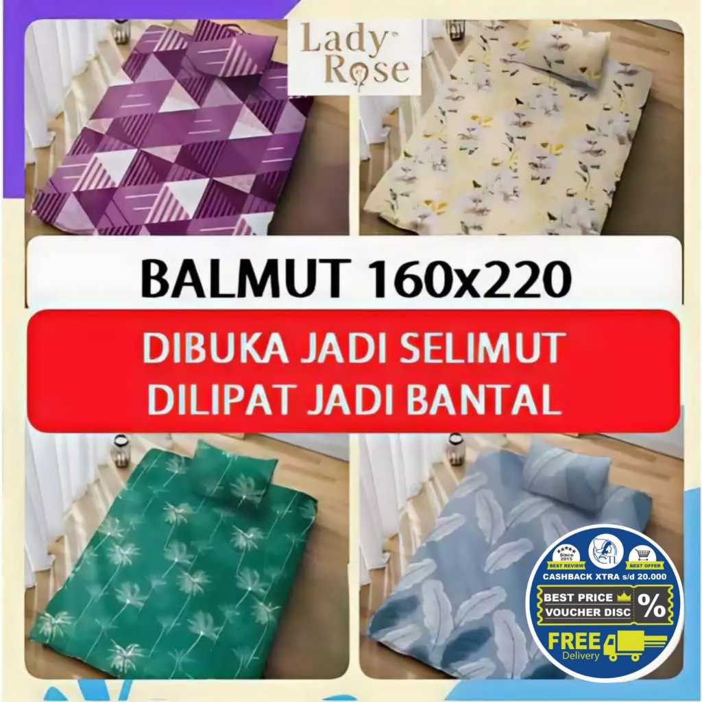 [NEW] BALMUT LADY ROSE Bantal Selimut Bedcover  DIBUKA JADI BEDCOVER uk160x220cm Alex Aldo Anela Cel