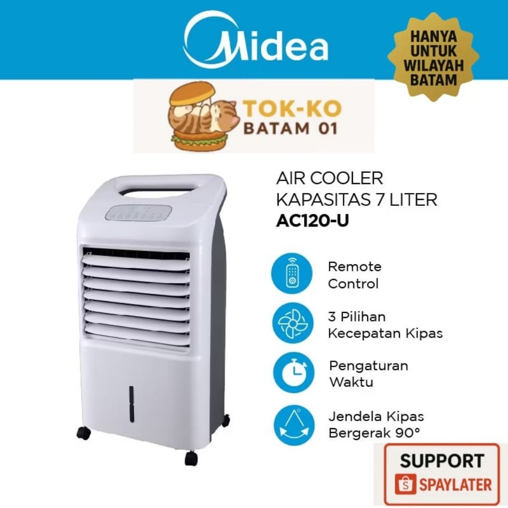 AIR COOLER PURIFIER & HUMIDIER MIDEA 7 LITER AC120-U + REMOTE CONTROL  GARANSI - BATAM