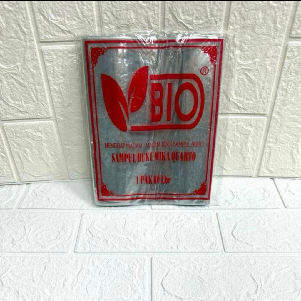 

SAMPUL BUKU PLASTIK MIKA KWARTO/1 pak 60 lembar/MERK BIO/PLASTIK TEBAL/PEMBELIAN PER PAK