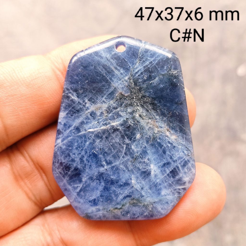 batu natural blue lapis lazuli motif tapak jalak