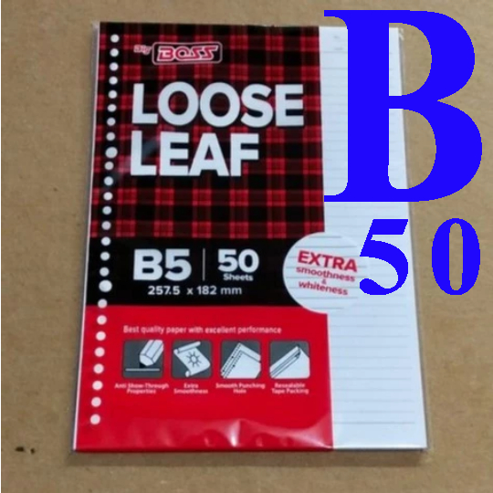 

ISI BINDER BESAR 50/ LOOSE LEAF B5 BIGBOSS 50 LEMBAR ( 23 49 25)