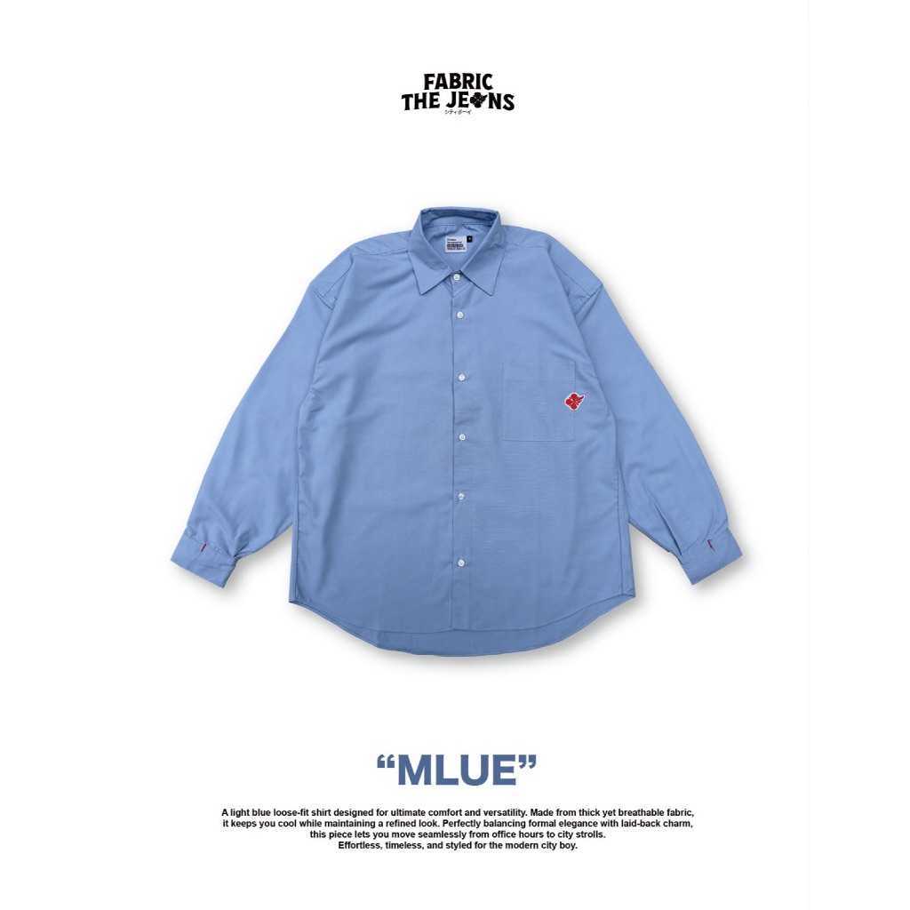 FTJ - Fabric The Jeans - "MLUE" Loose Fit Shirt The City Boys Kemeja Laki-Laki Oversize Biru