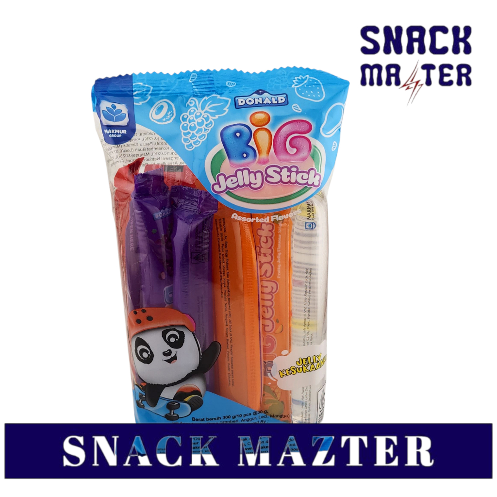 

Donald Big Jelly Stick Assorted Flavors-Netto 300gr (10 pcs @30gr)
