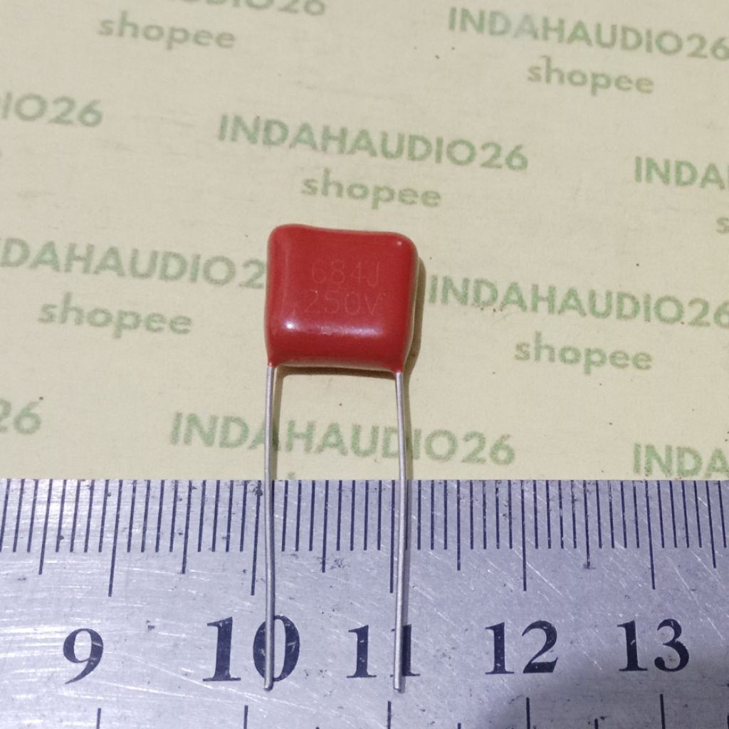 684J 250v  10mm 684 250v KAPASITOR MILAR 680nf 680n  684j mylar merah 680 n nf 250v
