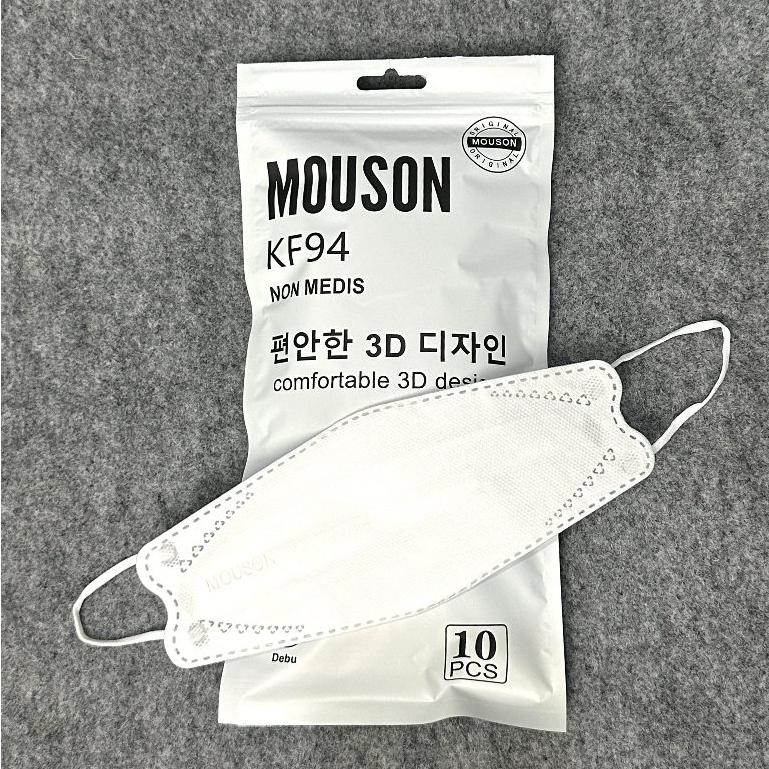 Masker KF94 Mouson 4 Lapis – Comfortable 3D Design Earloop Nyaman Isi 10 Pcs