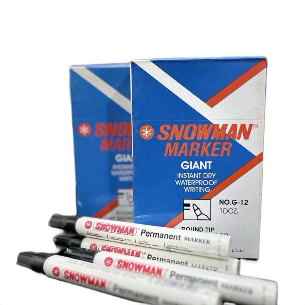 

Spidol Snowman Permanent Marker G12 / Spidol Permanen Snowman Hitam-Merah
