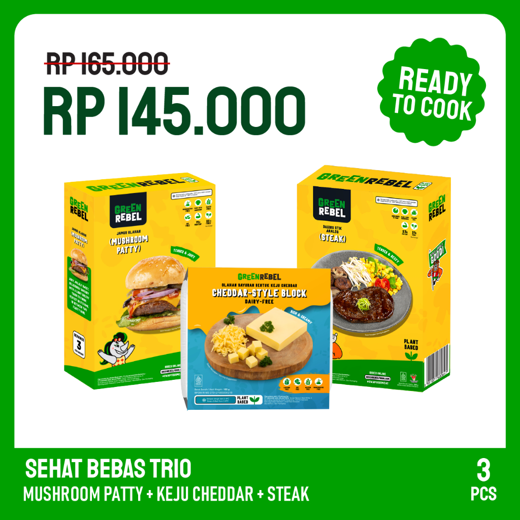 

Sehat Bebas Trio | Siap Masak | Ready to Cook | Protein Nabati | Protein Rendah Lemak