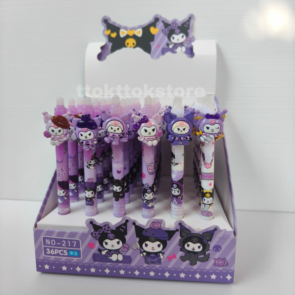 

PULPEN GEL CETEK KUROMI KARAKTER/PULPEN GEL CETEK LUCU/PULPEN LUCU BISA DIHAPUS KUROMI