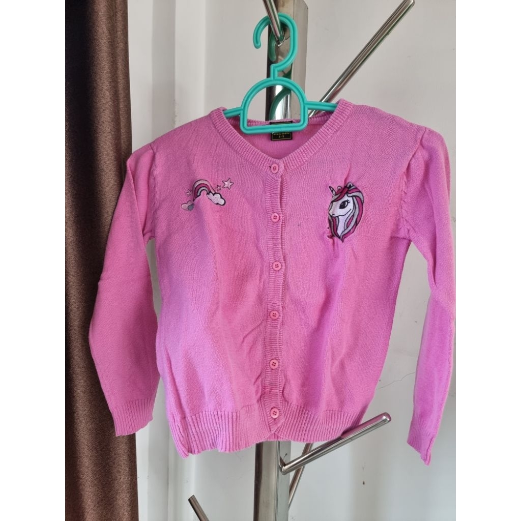 cardigan anak Preloved/pink cardigan anak/ unicorn cardigan/ cardigan anak perempuan