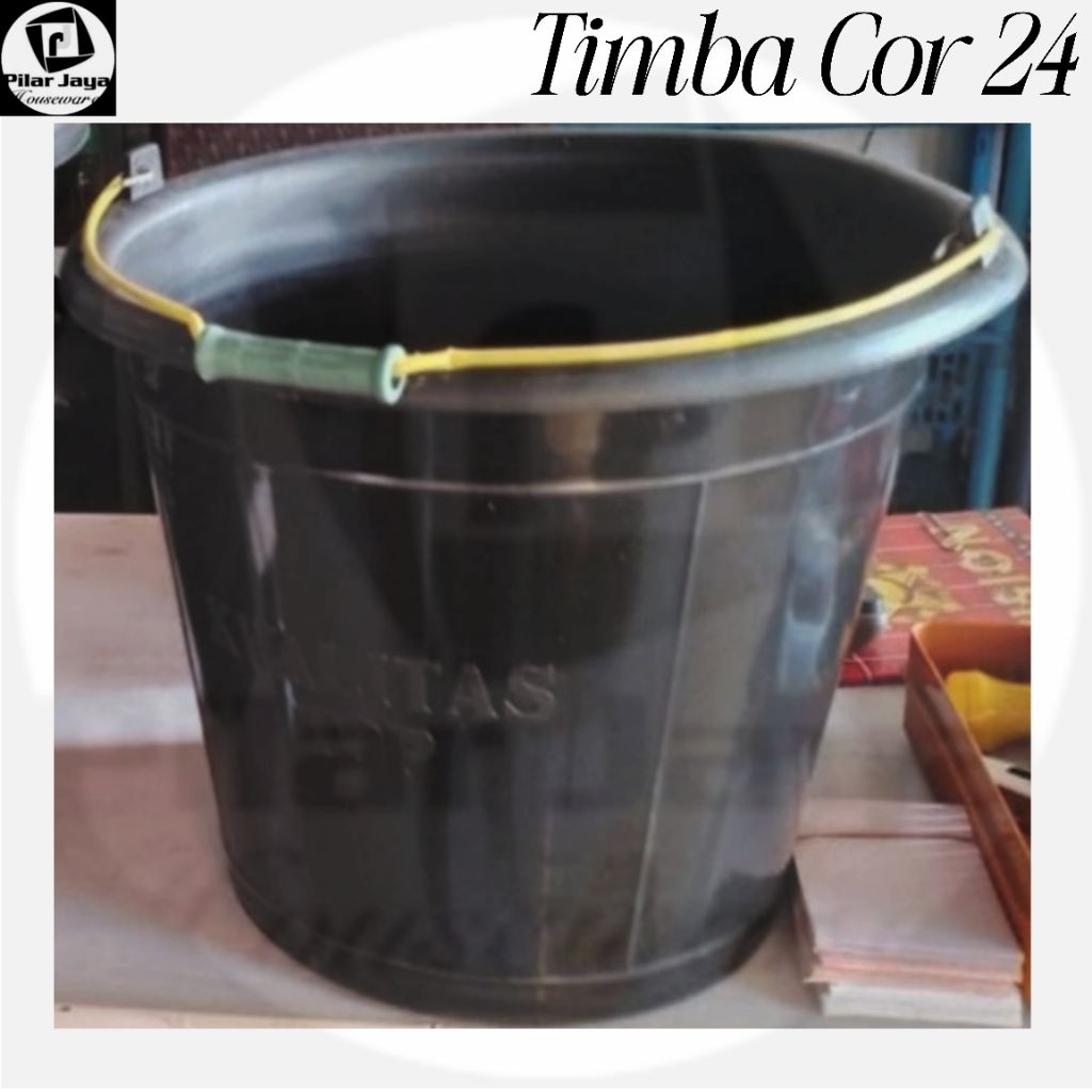 Ember Serbaguna Ukuran 24/Timba Cor 24 Hitam/Ember Cor 24