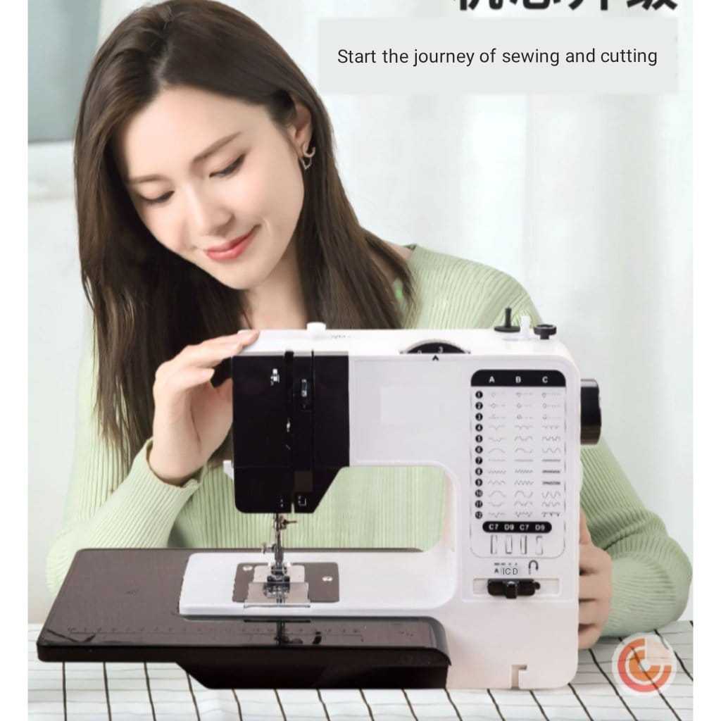 Mesin Jahit Kecil Rumah Tangga Multifungsi Mesin Jahit Overlock Tebal Listrik
