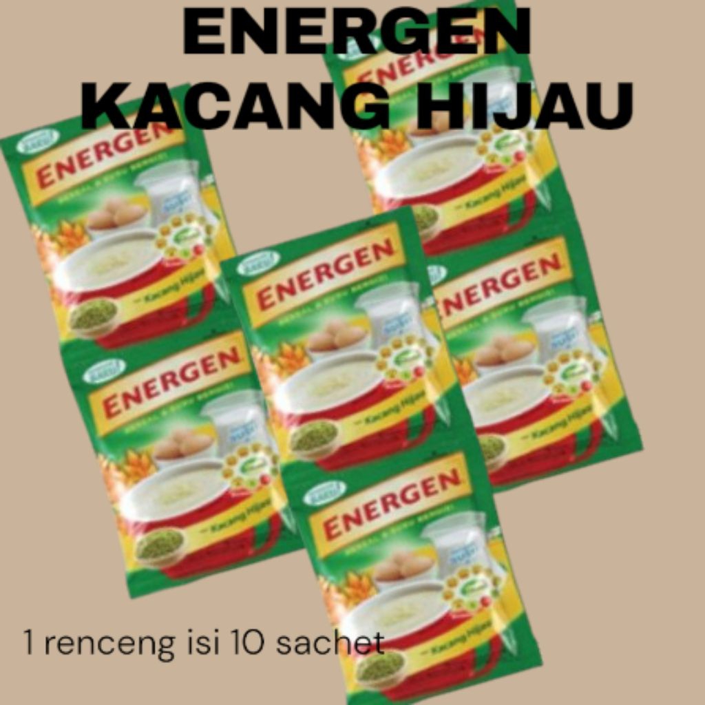 

ENERGEN KACANG HIJAU 1 RENCENG (10 sachet)-SARAPAN INSTAN SEHAT DAN BERGIZI