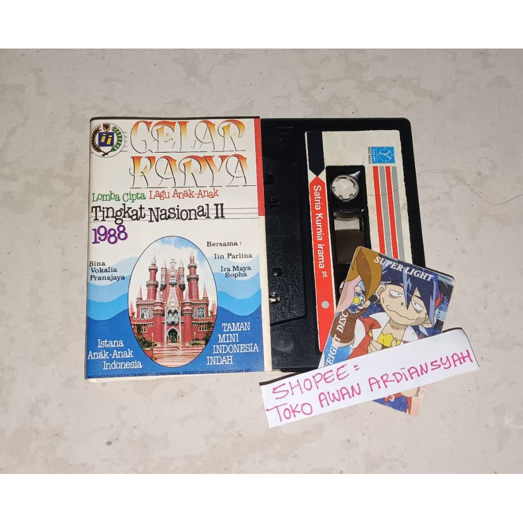 kaset pita gelar karya lomba cipta lagu anak anak tingkat nasional 1988 bersama iin parlina dan ira 