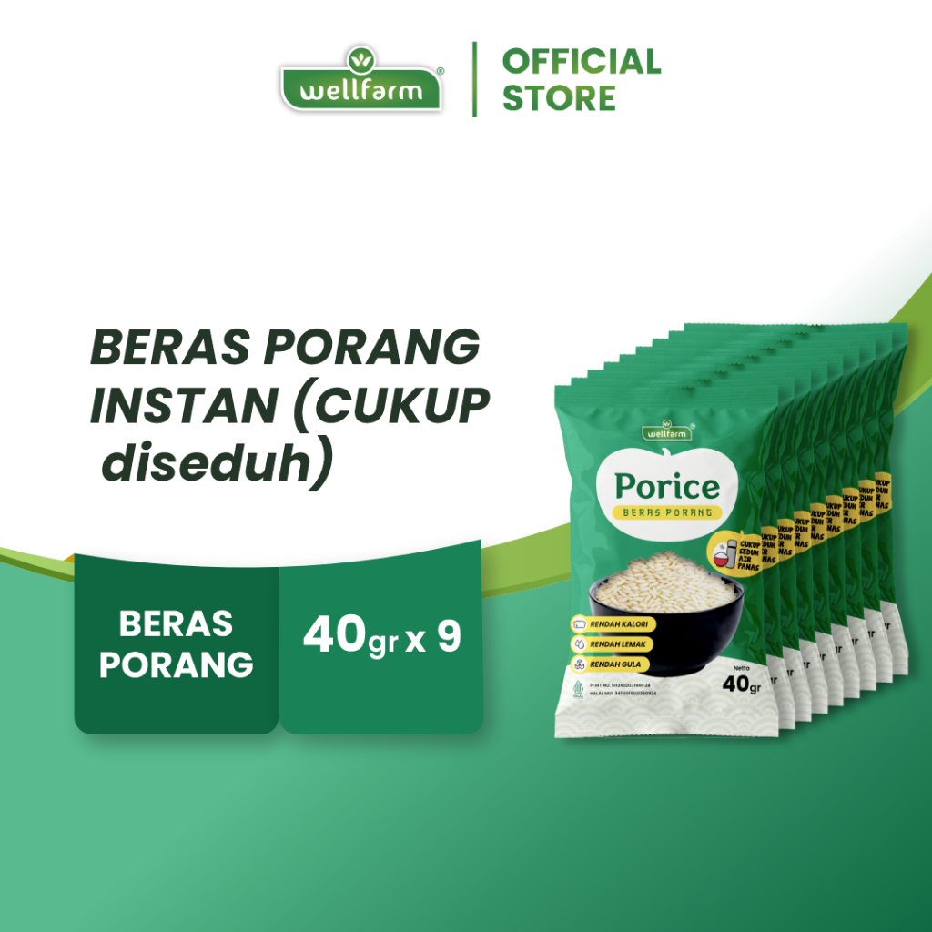 

Porice Beras Porang Sachet, Beras Instan Sehat Untuk Diet & Diabetes / Beras Porang 9 Pcs