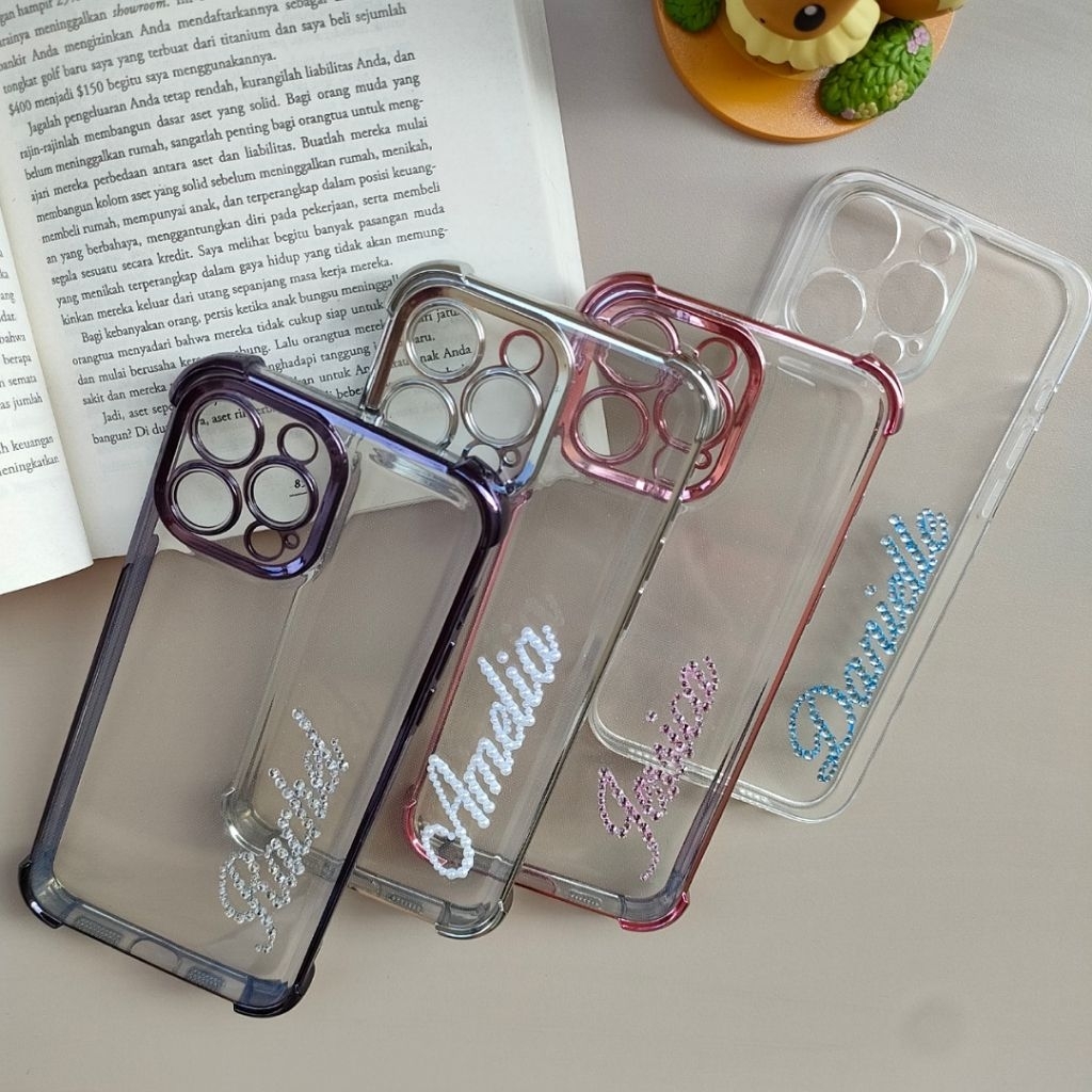 YutakaMart — Custom Crystal Rhinestone Sparkly Marble Case For Iphone | Custom Nama Case Iphone Case