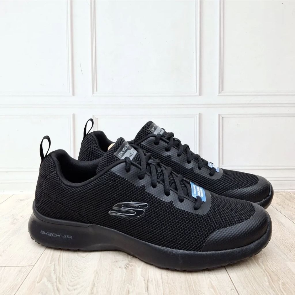 Sepatu Sekolah Kerja Full Black Pria SKECHERS Skech Air Dynamight 232007/BBK 100% Original Resmi (Si