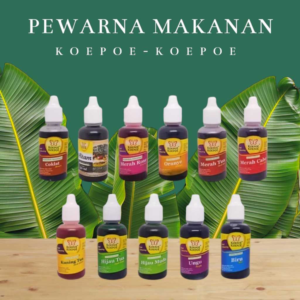 

Pewarna makanan koepoe koepoe 30ml / Warna Warni Makanan Kupu - Kupu