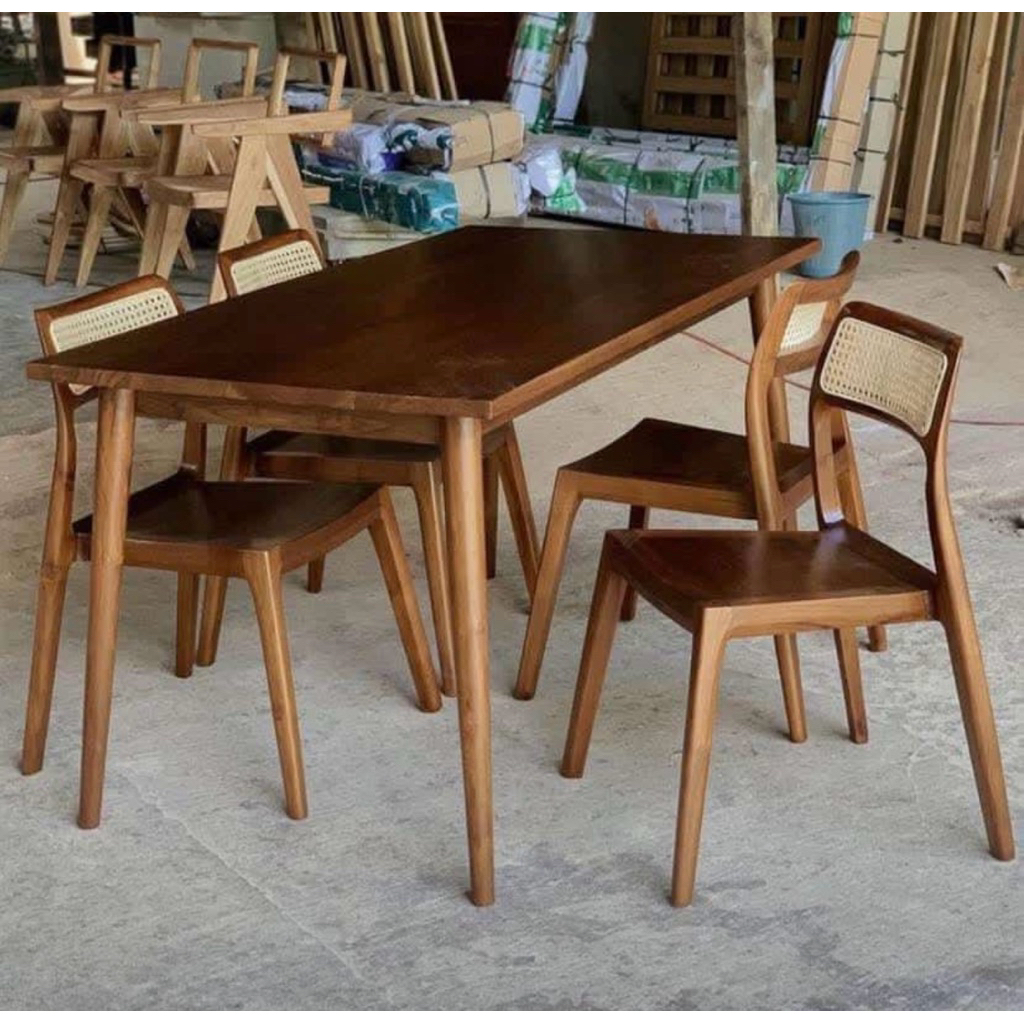 Meja Makan Minimalis 4 Kursi / Meja Makan Set 4 Kursi