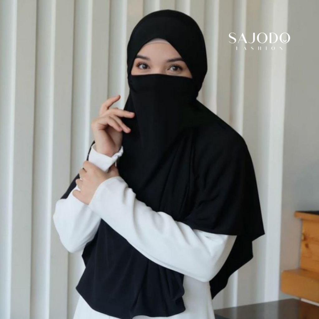 Hijab French Khimar Kerudung  Cadar Tali Bahan Jersey Premium Jilbab