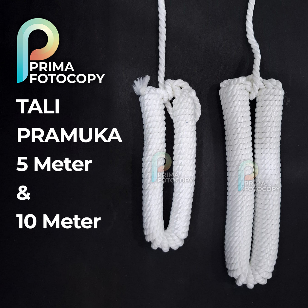 

Tali Pramuka Premium Licin 5 meter 10 m panjang tambang putih marloon marlon tenda 1pcs satuan