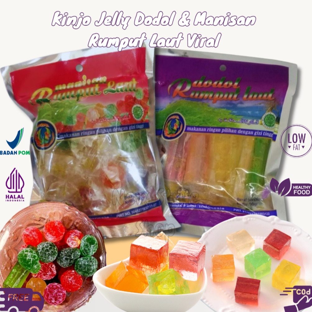 

Lariz HALAL Kinjo Jelly Dodol Manisan Rumput Laut Viral 9gr Kinjo Jelly Jelly Rumput Laut Dodol Rumput Laut Cemilan Sehat Dodol Rumput Laut Khas Lombok