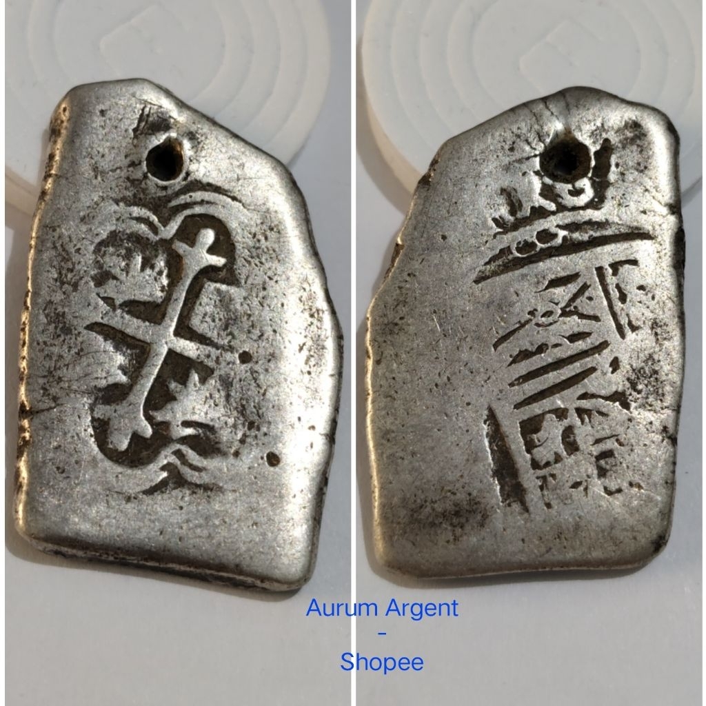 TA.16S-- - 1 PC KOIN PERAK KUNO ASLI - 8 REALES TAHUN .....-- SILVER COIN --