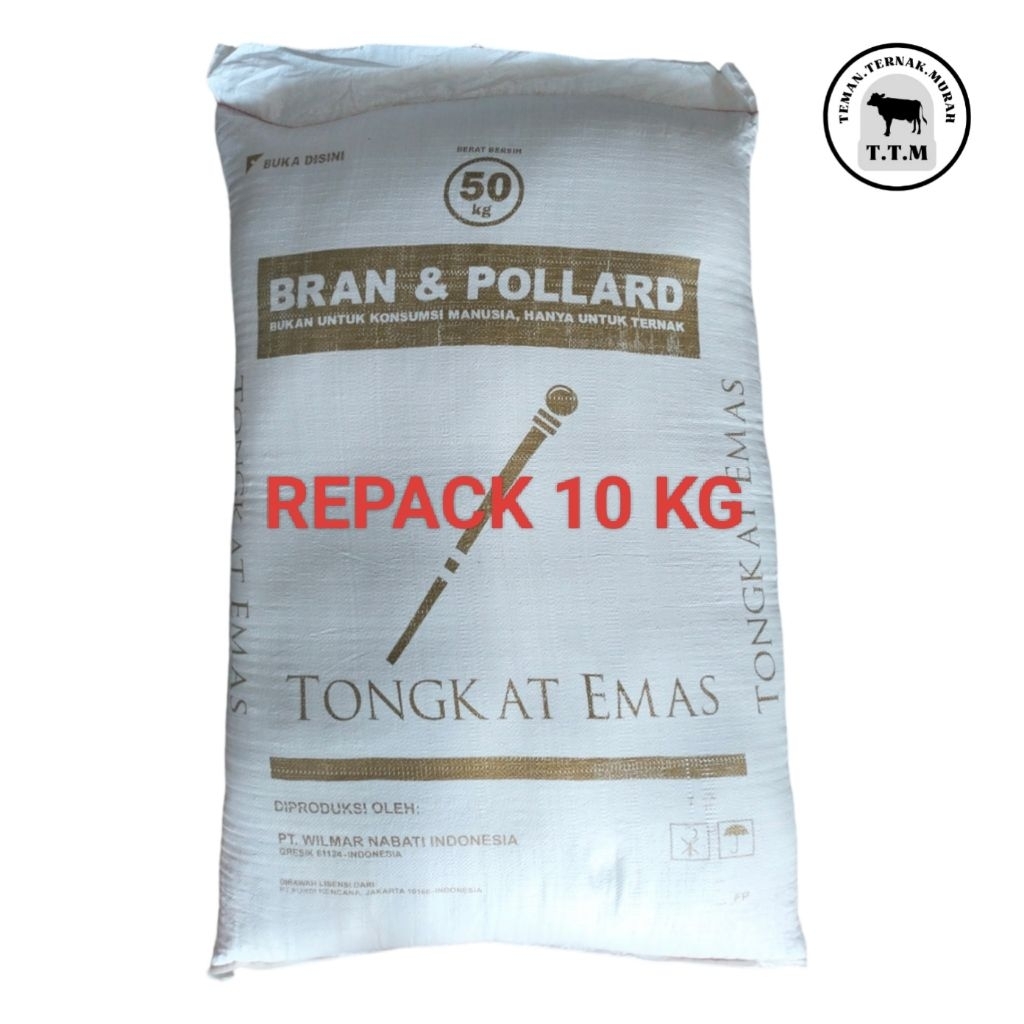 BRAN POLLARD TONGKAT EMAS - REPACK 10 KG - POLAR TONGKAT EMAS - POLAR PAKAN SAPI - POLAR PAKAN KAMBI