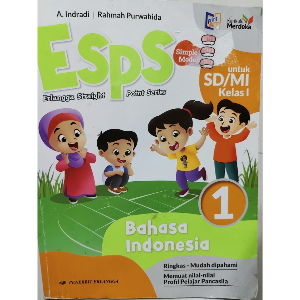 BUKU BEKAS ERLANGGA KELAS 1 SD KURIKULUM MERDEKA