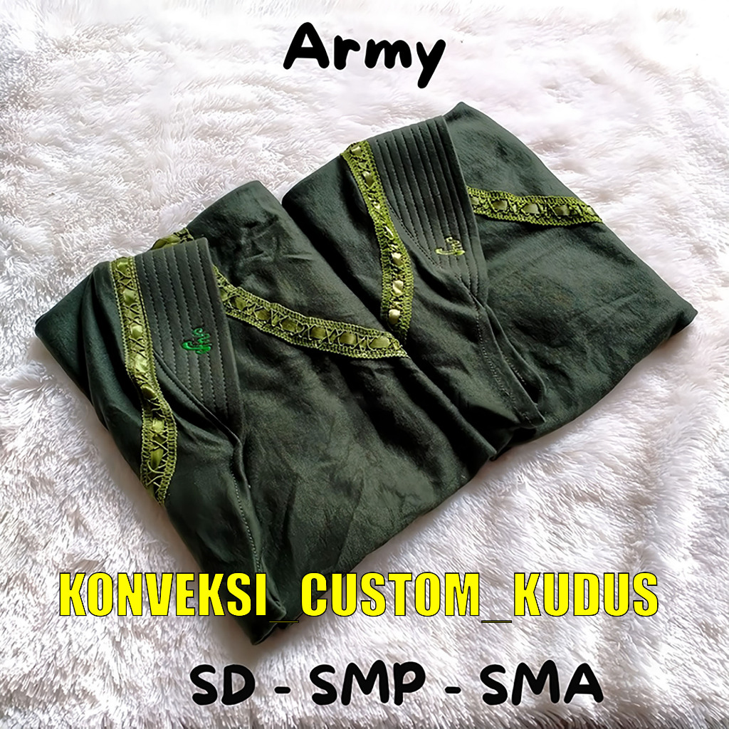 Jilbab Anak Rabbani Warna Hijau Army / Kerudung Sekolah anak Rabbani warna Hijau Army PAUD TK SD SMP