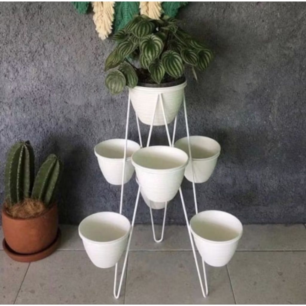 rak bunga susun 7 / Standing pot bunga Menara aesthetic / tempat bunga minimalis modern murah